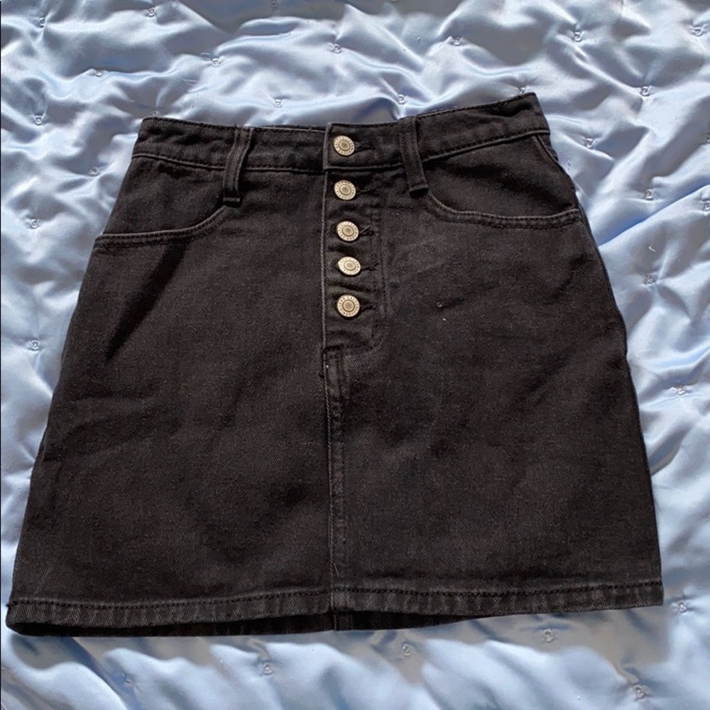 Brandy Melville John Galt Black Button Up Skirt